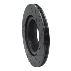 Land Rover Range Rover Sport Brake Rotor (1) - Rear Left - R1 Concepts - Drilled & Slotted - Black - `18-`20